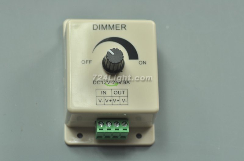 LED Dimmer Adjustable Brightness Single Color LED Dimmer 12~24V 8A