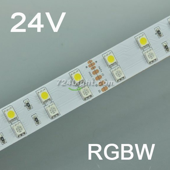 RGBW LED strip light Double 5050 RGB Color Changing White Color Flexible LED Light Strip DC24V (16.4ft )480LEDs