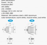 8PCS Pack 1W/3W IP67 Waterproof Dimmable Anti-Glare Stainless Steel Outdoor Cellular LED Underground Light