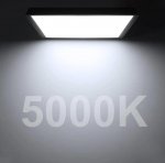 12inch 24W LED Ceiling Light Flush Mount, 3200LM Black Flat Ceiling Lamp, Square Low Profile Lighting Fixture for Bedroom, Kitchen, Living Room, Stairwell