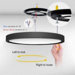 2 Pack 12 Inch 24W Flush Mount LED Ceiling Light 2800 LM Black Round LED Ceiling Lamp
