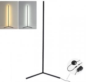 White Color Corner Floor Lamp Nordic Modern LED Floor Lamp Ambient Light w/ Foot Switch
