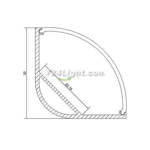 Super Width LED Channel 20.2mm Strip LED Aluminium Extrusion Recessed LED Aluminum Channel 1 meter(39.4inch) LED Profile