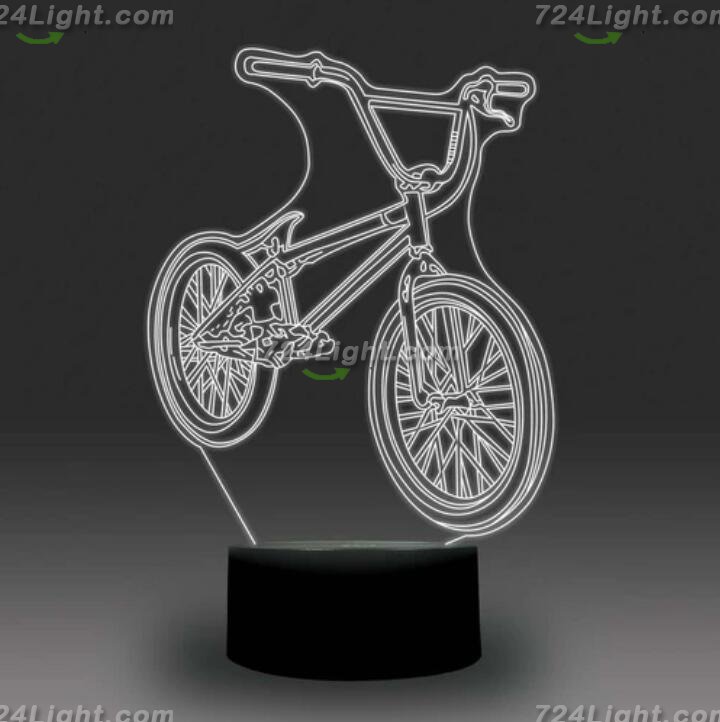 Transportation Images 3D Illusion LED Night Light w/ 16 Colors Remote Touch Switch Adjustable Brightness for Kids Bedroom Decoration