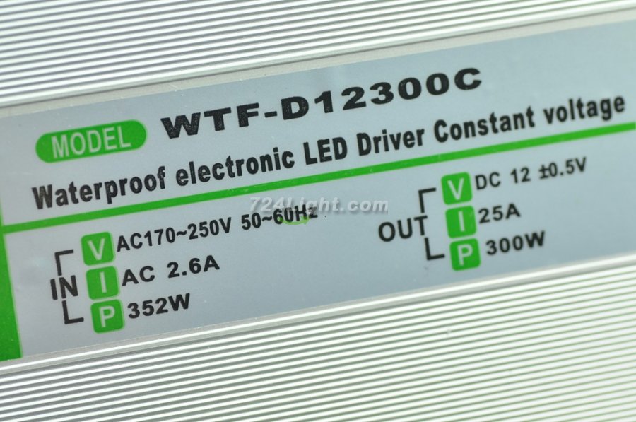 300 Watt LED Power Supply 12V 25A LED Power Supplies Waterproof IP67 For LED Strips LED Lighting