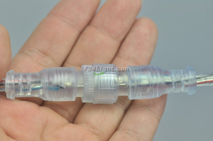 Waterproof IP68 3pin LED Connector Transparent Line Waterproof Female And Male LED Connector