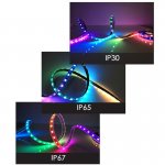 WS2812B SYMPHONY LED LIGHT STRIP 5V 30LIGHTS FULL COLOR LIGHT BAR 5050 LIGHT BEADS BUILT-IN IC COLORFUL SINGLE POINT SINGLE CONTROL FIEXIBLE LIGHT BAR