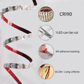 LED Wall Washer Flexible Strip Light 5Meters (16.4ft) SMD3030-42LEDS 18W 1800LM Per Meter DC24V Multi Color Temperature Available Non-waterproof LED Tape Light