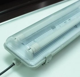 Stripe Clear Cover T8 LED Tube Lights with Striped Clear Tri-proof T8 Tube Fixture for Double Tube