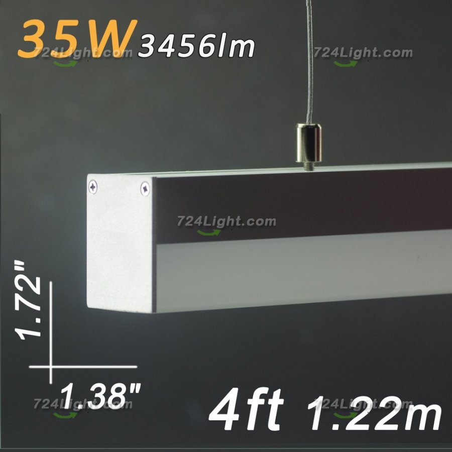 Linear pendant lighting 4ft 1.2 Meter 1.72" x 1.38" 35W DC 12V - Click Image to Close