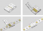 10PCS PACK RGBW LED Strip Connectors Solderless Snap Down 5Conductor Connectors for 12mm Wide SMD5050 RGBW Color Flex LED Strips