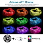 16.4ft（5Mtrs) 300LED SMD5050 RGB LED Light Strip Kit Music Sync, IR Remote, WiFi APP Controlled, Alexa Compatible