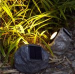 Solar Stone Light, Waterproof Resin Simulation Stone Light for Garden Lawn Path Landscape Spotlight