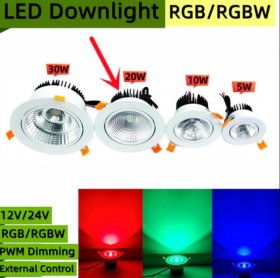 4 Pack RGBW LED 24V 20W Recessed Ceiling Lights Photo Wall Lighting Light Fixtures Luminous Recessed Downlight Energy Saving Clothing Store Hotel Lighting Bar Lighting dancing Room Lighting