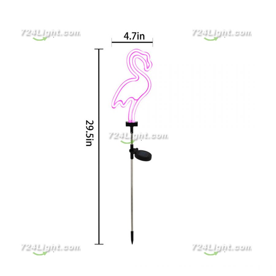 Solar Neon Flamingo Light, Outdoor Waterproof Solar Landscape Light for Garden, Yard, Passage, Lawn, Path Decorative Lights (2 Pack)
