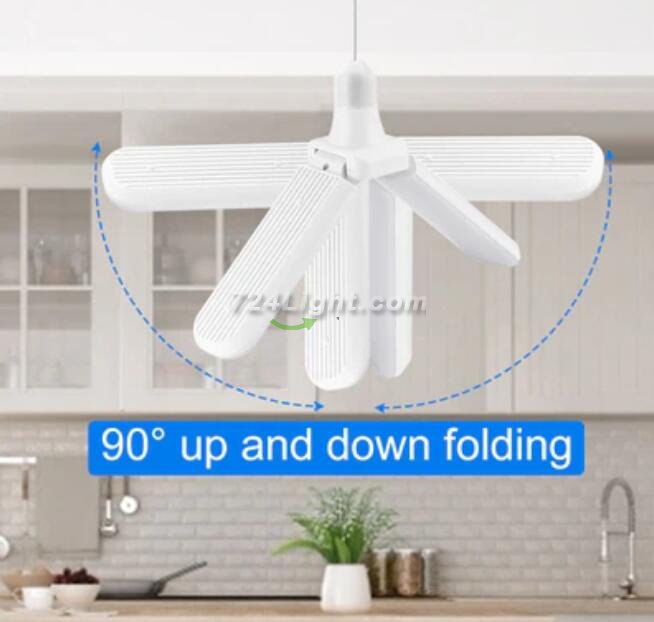 30W Deformable LED Garage Ceiling Lights 3000LM 6500K White 300W Equivalent CRI80+ E26/E27 Base