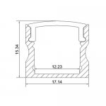 LED Channel U Aluminum Extrusion Recessed LED Aluminum 12.2 width 1 meter(39.4inch) LED Profile