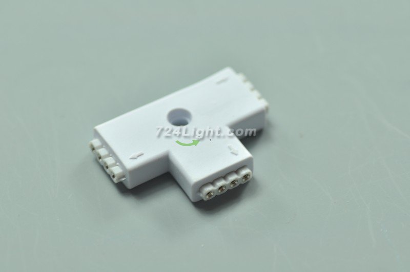 RGB 4pin "L" "T" ''+" "ä¸€" Type Connector For LED RGB Strip connecter to 90 180 360 degrees Both for 5050 3528 RGB Strip