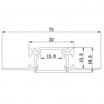 3 Meter 118.1â€ Aluminum Recessed LED Corner Strip Channel 73mm x 18.5mm Seamless Led Housing