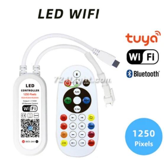 RGB, RGBW, RGBWW SPI LED Controller WiFi Music Controller for Addressale LED Strips and Panels Support WS2811 WS2815 WS2801 SK6812 WS2813 SK9822 APA102C etc iOS/Android App Control