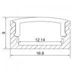 Black LED Aluminium Channel 8mm Recessed U Type LED Aluminum Channel 1 meter(39.4inch) LED Profile Inside Width 12.2mm