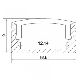 2.5 Meter 98.4â€ Black LED Aluminium Channel 8mm Recessed U Type LED Aluminum Channel LED Profile Inside Width 12.2mm