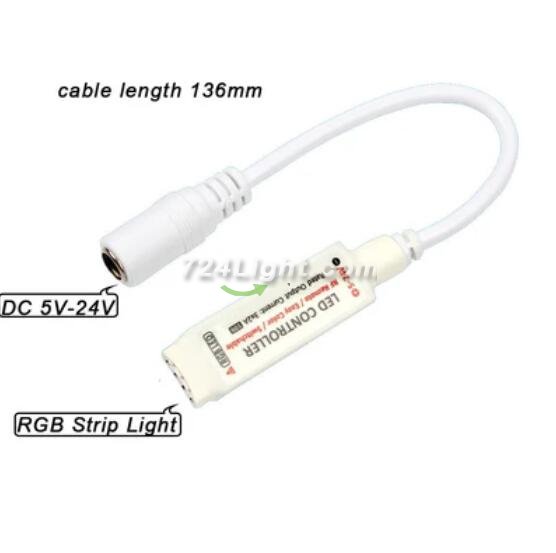 RF Wireless Mini LED Controller with 10-key Remote 5V-24V 12A / 3 Channels for RGB/GRB LED Strip SMD5050 SMD3528 Color Changing