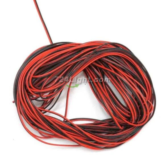 22Guage Red&Black LED Strip Extension Cable 2pin 2 Color Stand Wire Bonded Flat Cable for SMD5050 3528 5630 2538 Single Color