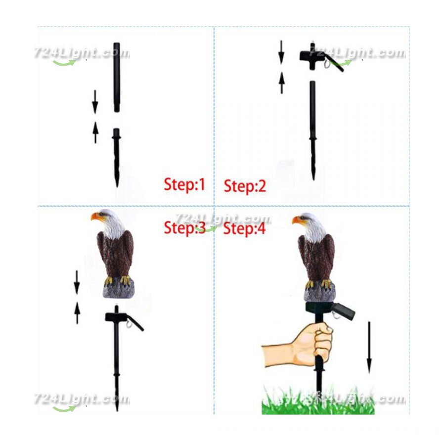 Solar Eagle Lights, Eagle Figurine Solar Stake Light Outdoor Waterproof for Garden, Lawn,Patio,Landscape Decoration