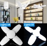 60W LED Shop Light Deformable LED Garage Lights CRI80+ 6000LM 6500K White 400W Equivalent