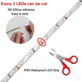 60W UV Black Light LED Strip, 16.4FT/5M 2835 300LEDs 395nm-405nm Waterproof IP65 Night Fishing Sterilization Party w/12V 5A Power Supply