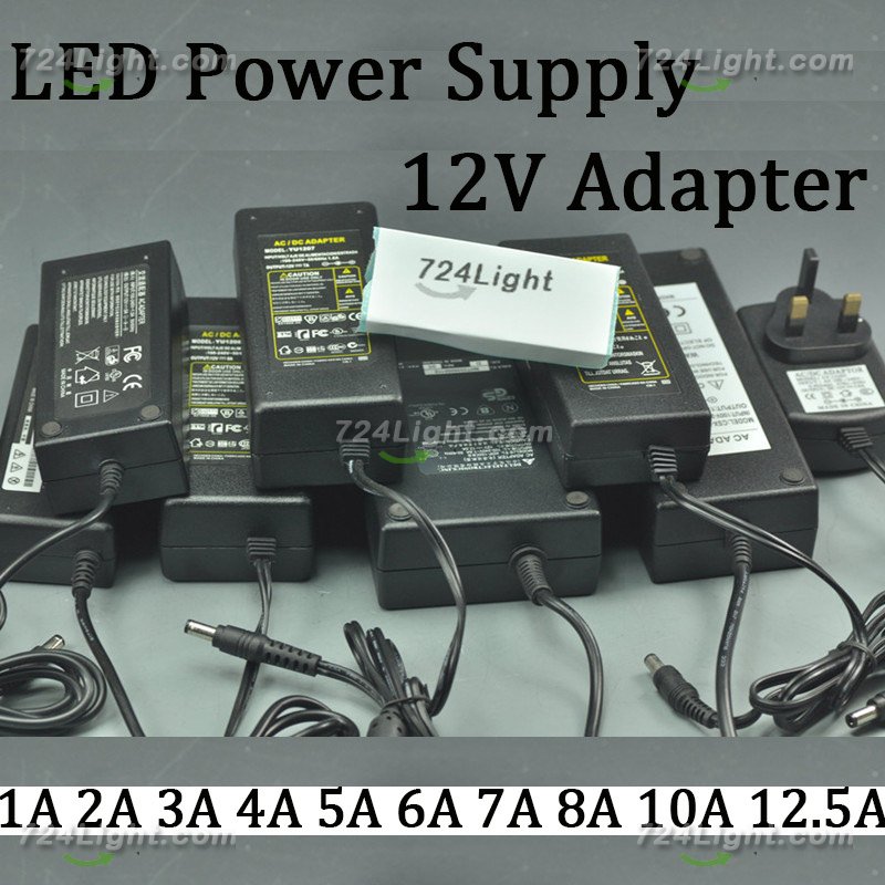 12V LED Switching Power Supply Adapter 100V-240V To DC 12V 1A 2A 3A 5A 6A 8A 10A 12.5A recommend 12V 5A 60W Reliability, Low Heat