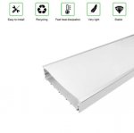 2 Pack H20050 Big Aluminum Extrusion Channel for Flush Mounting Linear Office Lighting System