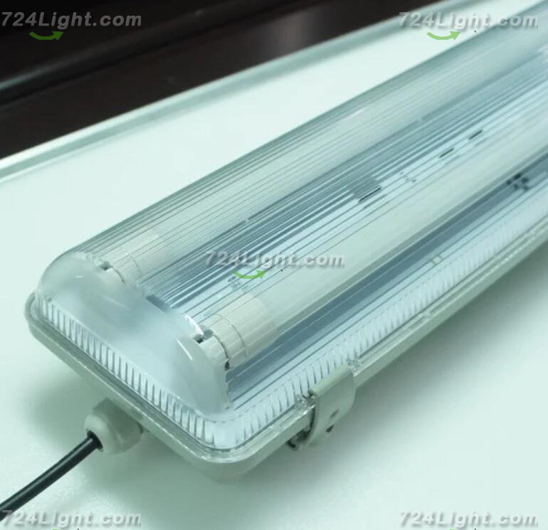 Stripe Clear Cover T8 LED Tube Lights with Striped Clear Tri-proof T8 Tube Fixture for Double Tube
