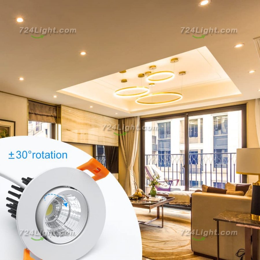 LED DOWN LIGHT, 7W RECESSED LIGHTING COB DIMMABLE CRI80, LED CEILING LIGHT WITH LED DRIVER