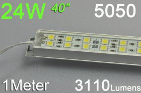 1meter Double Row 12V Waterproof LED Strip Bar 39.3inch 5050 1M Rigid LED Strip 12V With DC connector 144LEDs/M