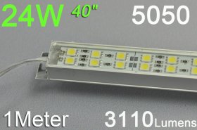 1meter Double Row 12V Waterproof LED Strip Bar 39.3inch 5050 1M Rigid LED Strip 12V With DC connector 144LEDs/M