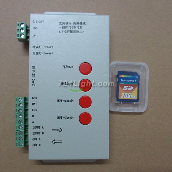 T1000S SD Card LED Pixel Controller For LPD8806 6803 5-24V