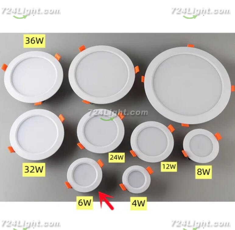 4 Pack RGBW Super Bright Modern Recessed LED Lighting 6W/8W 12V White Round LED Embedded Panel Lights Aluminum Indoor Ceiling Downlight Hotel Lighting Bar Lighting Dancing Room Lighting Restaurant Lighting