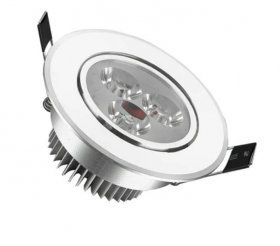 Directional 3W (Three 1 watt) LED Downlight with 2.55in-2.95in Cutout and 3.3in Trim