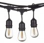 10-Pack Dimmable Waterproof LED Outdoor String Lights - Hanging, 2W Edison Bulbs - 48Ft Commercial Lights for Decor for Patio, Backyard, Garden, Bistro¨C S14 Black - Warm White,Blk(480ft)