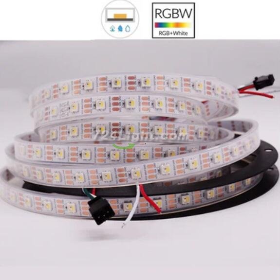 DC 5V SK6812 Individually Addressable LED Strip Light 5050 RGBW 16.4 Feet (500cm) 60LED/Meter LED Pixel Flexible Tape White PCB