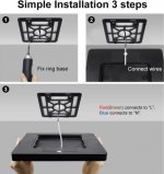 12inch 24W LED Ceiling Light Flush Mount, 3200LM Black Flat Ceiling Lamp, Square Low Profile Lighting Fixture for Bedroom, Kitchen, Living Room, Stairwell