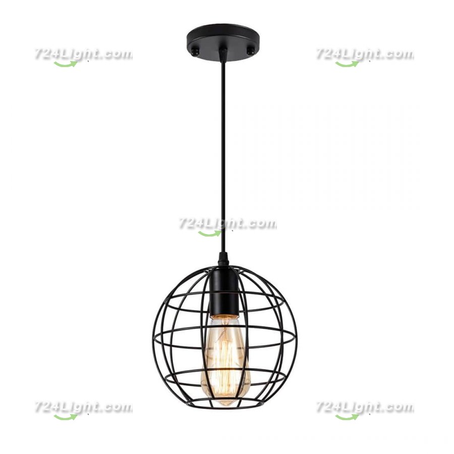 Industrial Pendant Light, retro black metal shade with adjustable for dining room, bedroom, kitchen, hallway