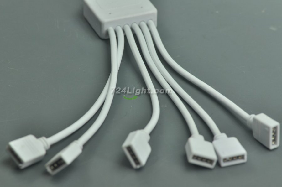 RGB Splitter Cable 1 to 2 3 4 5 6Female Strip Connector for LED 5050 3528 RGB Strip 35CM(13.78Inch)