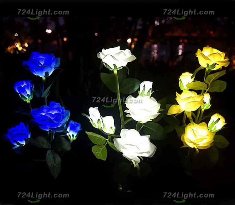 Solar Rose LED Lights for Your For Garden, Patio, Yard, Landscape Decor - 2 Pack