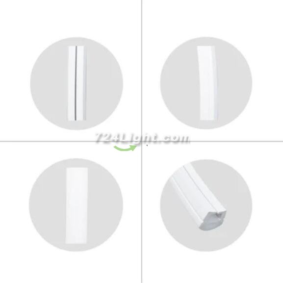 1M/5M/10M/20M Pack of T2016 LED Neon Light Housing Kit with End Caps and Mounting Clips, Flexible Neon Channel Fit for 10mm Wide LED Strip Lights