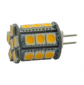 4 Pack 4.5 Watt (50Watt Equivalent) DC12V Tower type G4 Bi-pin base Lamps with 24 pcs Tri-Chip LED SMD5050