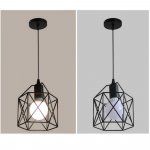 Industrial Pendant Light Black Cage Metal,for Dining Room, Bedroom, Kitchen, Hallway