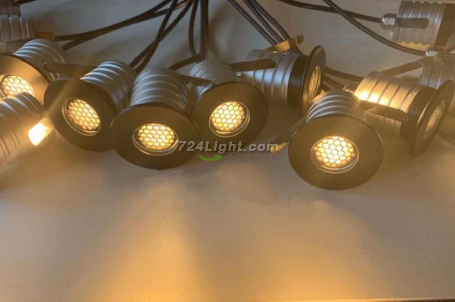 4PCS Pack 3W IP67 Waterproof LED Underground Light DC12-24V Stainless Steel Aluminum Outdoor Anti-Glare Honeycomb LED Step Light